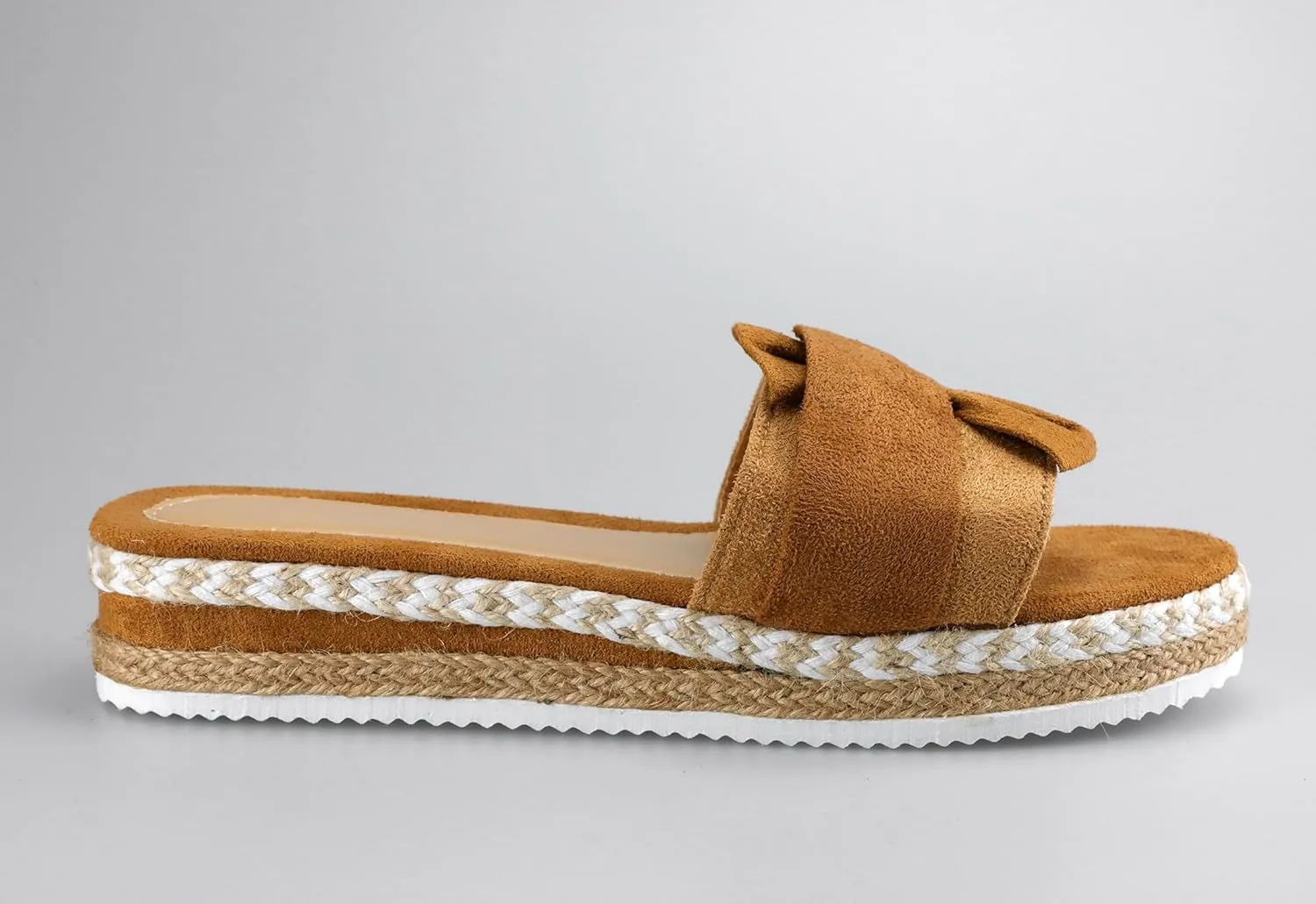 TOCONFFON Women's Low Wedge, Platform Sandals with Bow Details