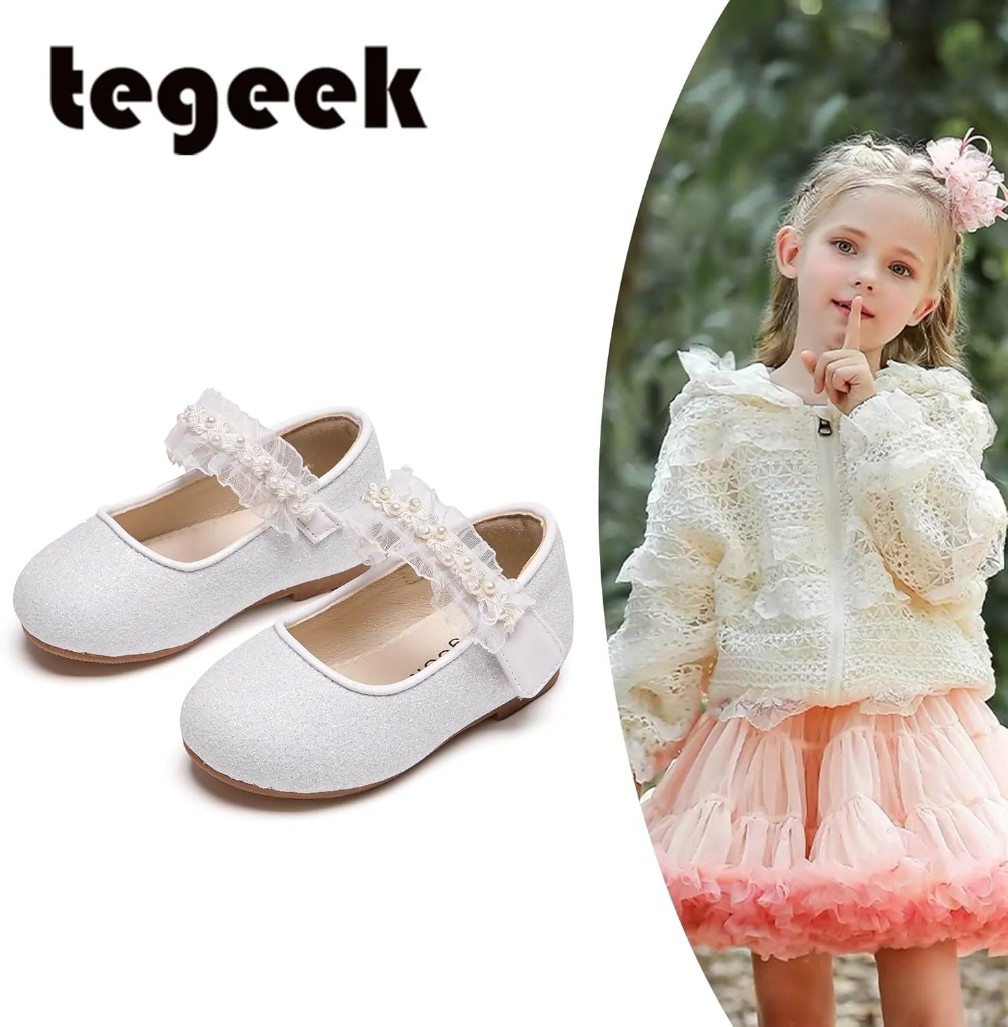 Toddler Ballet Flats for Girls - Princess Party Shoes Wedding & Dress