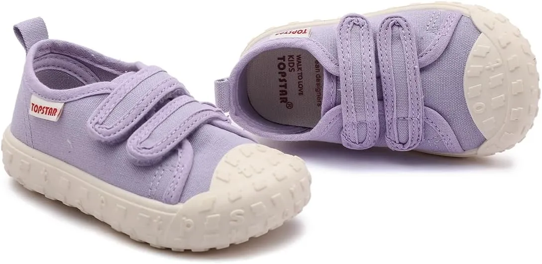 Toddler Canvas Shoes Baby Girls Boys Non-Slip Breathable Sneakers Lightweight Outside Walking Shoes 12 18 21 24 Months