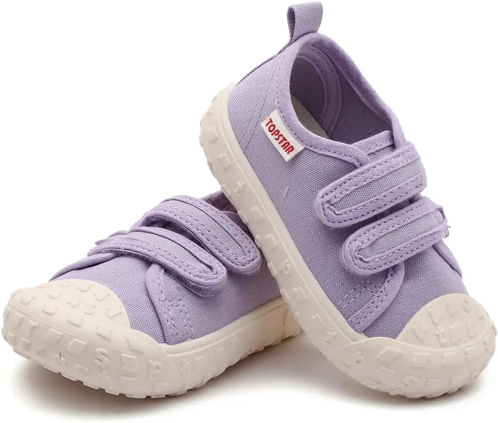 Toddler Canvas Shoes Baby Girls Boys Non-Slip Breathable Sneakers Lightweight Outside Walking Shoes 12 18 21 24 Months