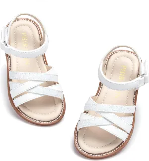 Toddler Girl Sandals - Flower Girl Summer Dress Shoes Open Toe Little Kid Wedding Party