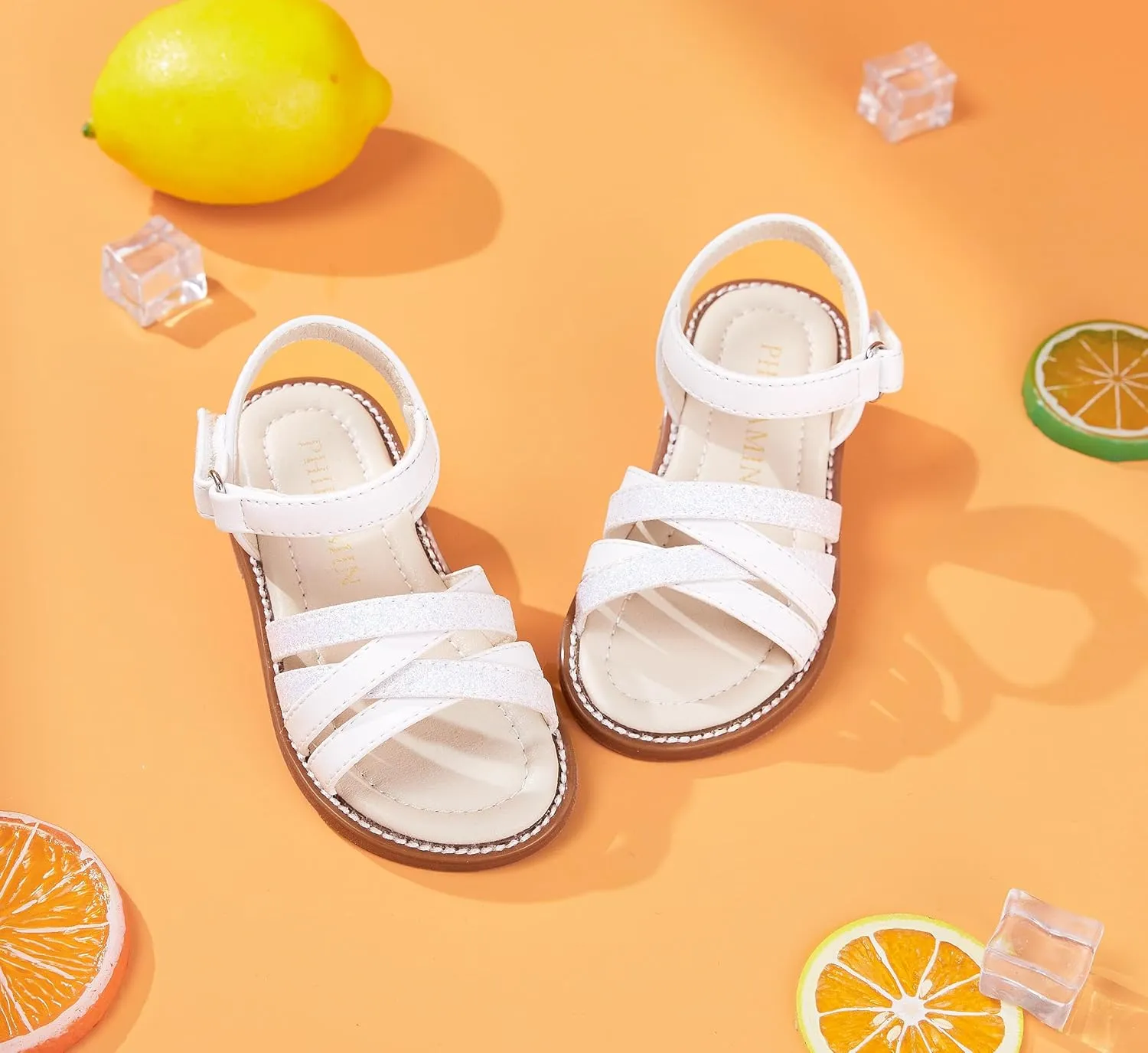 Toddler Girl Sandals - Flower Girl Summer Dress Shoes Open Toe Little Kid Wedding Party