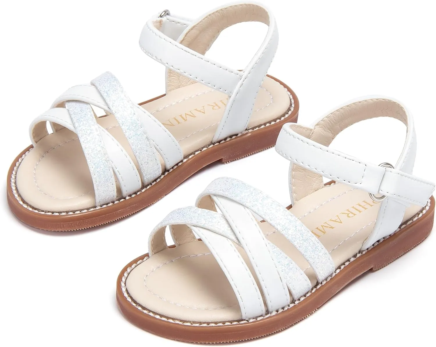 Toddler Girl Sandals - Flower Girl Summer Dress Shoes Open Toe Little Kid Wedding Party