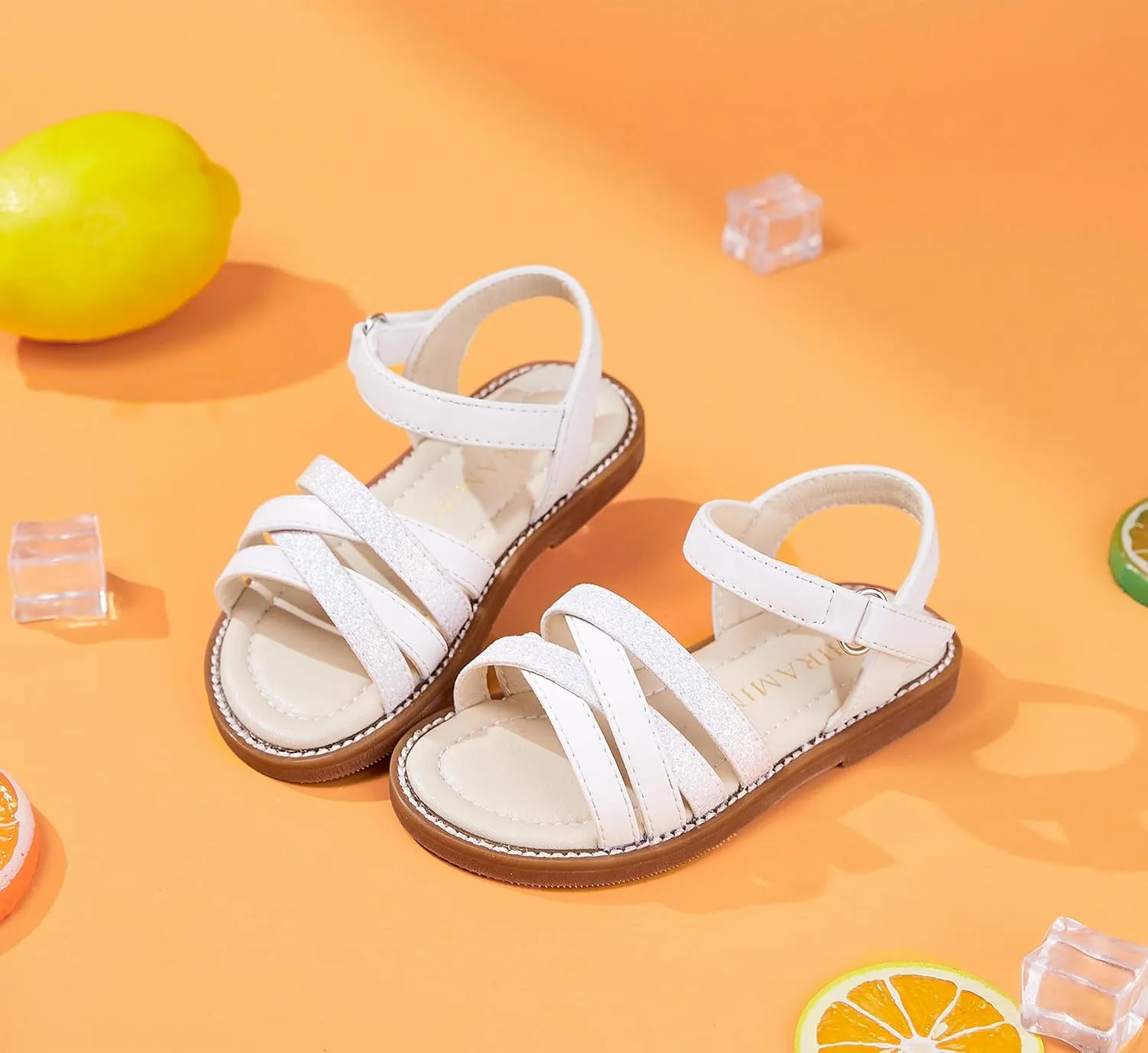 Toddler Girl Sandals - Flower Girl Summer Dress Shoes Open Toe Little Kid Wedding Party