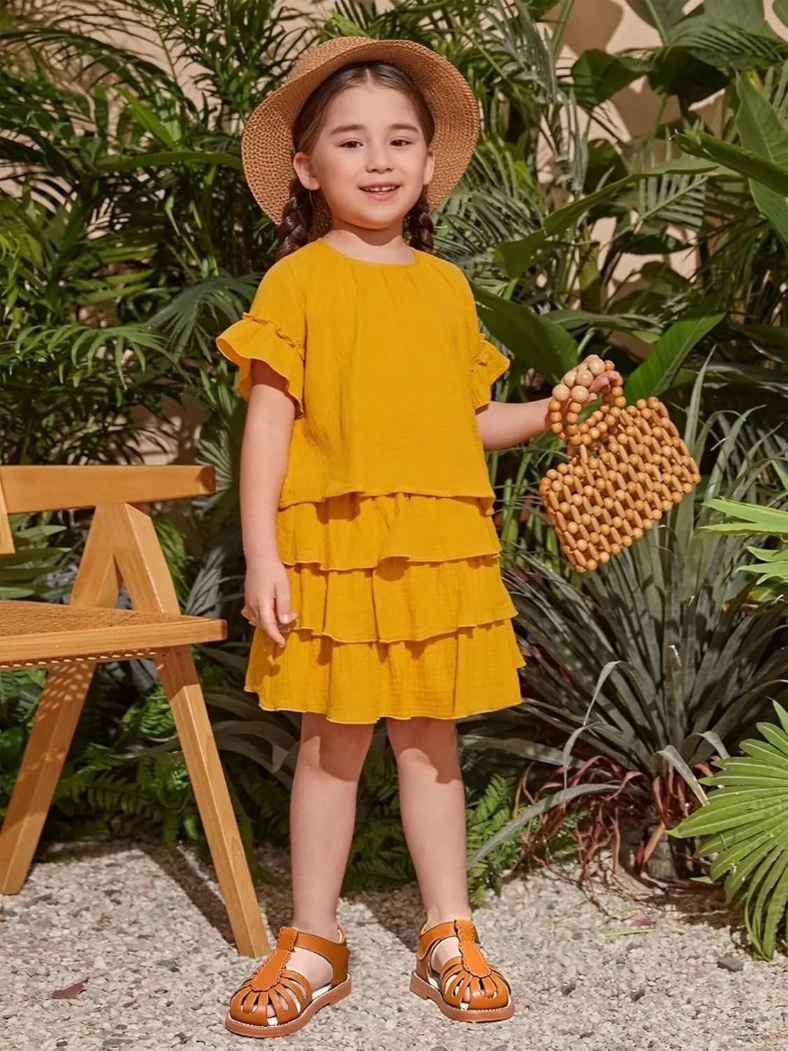 Toddler Little Girl Summer Sandals - Flower Girl Close Toe Dress Shoes Flats Wedding Princess