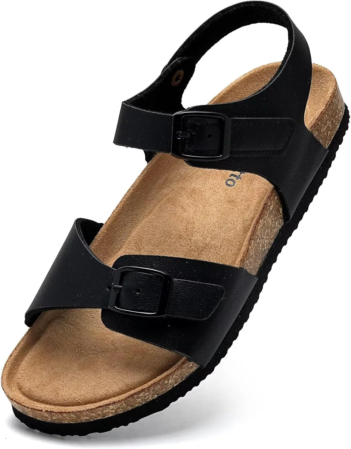 Torotto Girls Boys Sandals with Cork Footbed Adjustable Buckle Casual Slides Sandals Open Toes Flat for Kids Toddler