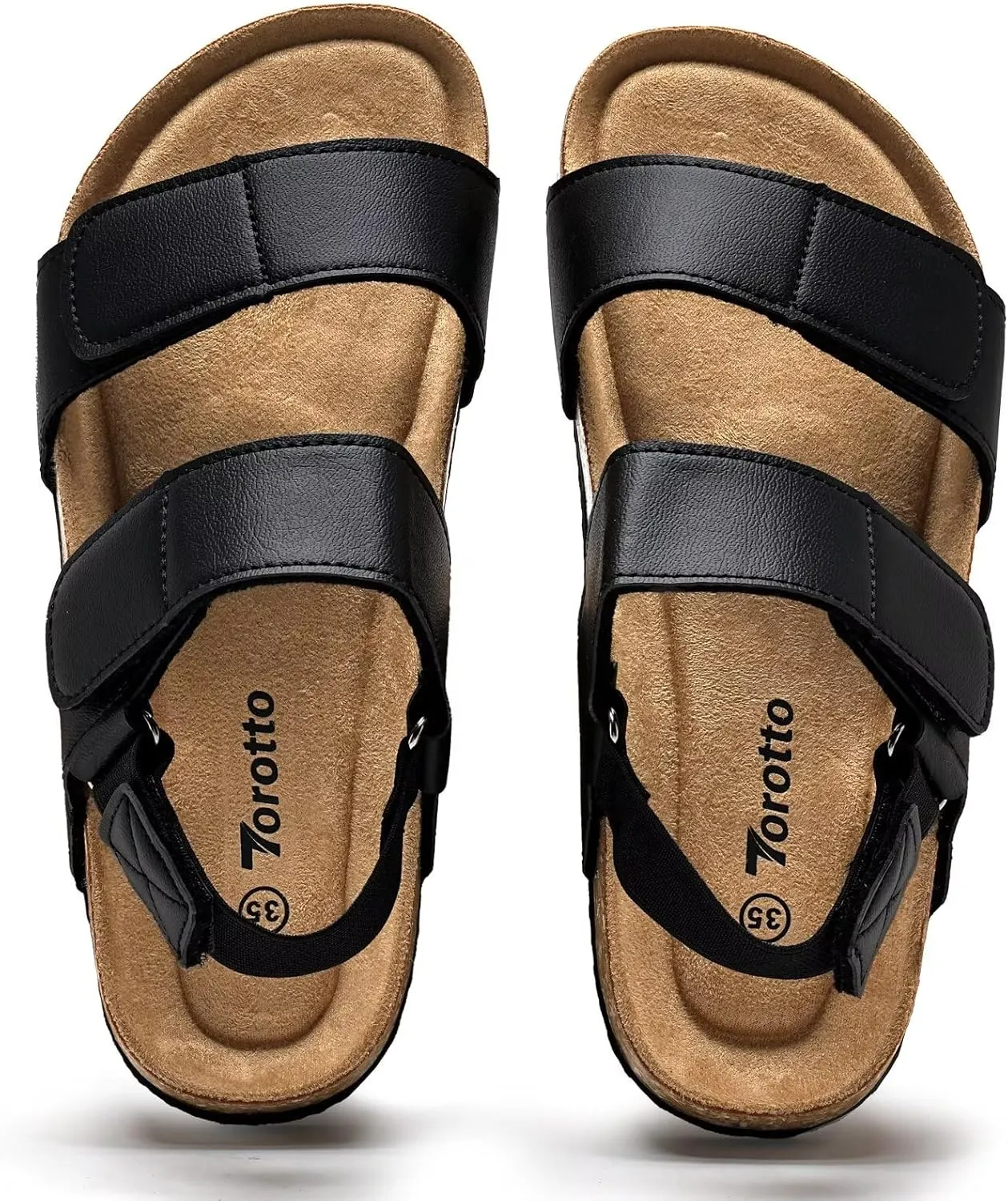Torotto Girls Boys Sandals with Cork Footbed Adjustable Straps Summer Glitter Slides Sandals Open Toes Flat for Kids Toddler