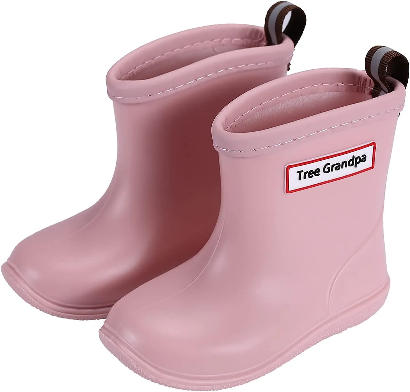 Tree Grandpa Toddler Rain Boots for Boys Girls Waterproof Baby Kids Rain Boots With Easy-on