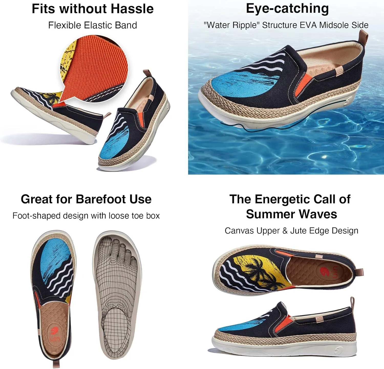 UIN Men's Art Painted Loafers Slip On Casual Travel Shoes Lightweight Comfort Walking Fashion Sneaker Tarragona Series