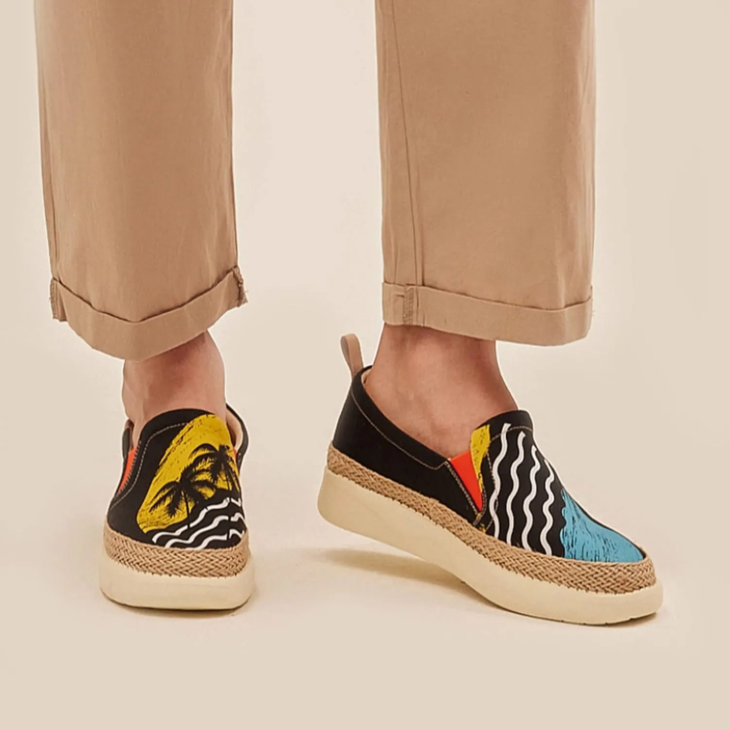 UIN Men's Art Painted Loafers Slip On Casual Travel Shoes Lightweight Comfort Walking Fashion Sneaker Tarragona Series