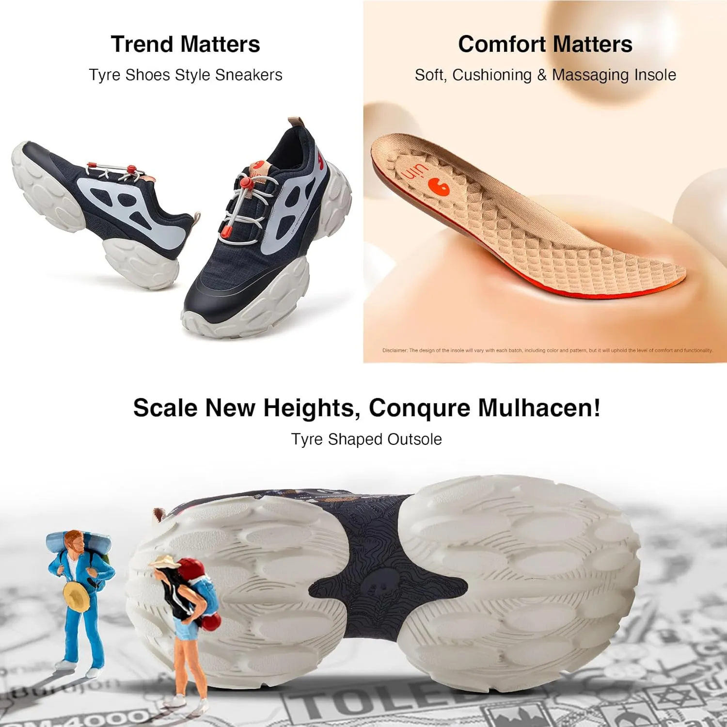 UIN Men's Fashion Sneakers Walking Art Travel Shoes Mulhacen