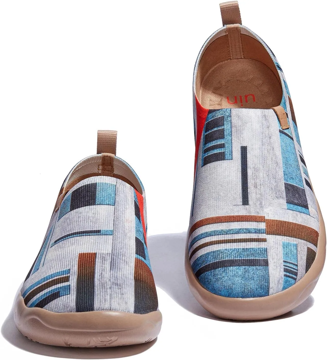 UIN Men's Loafers Painted Travel Shoes Slip On Walking Casual Lightweight Comfort Fashion Sneaker ToledoⅠColor & Geometry