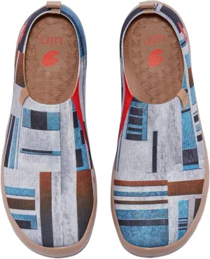 UIN Men's Loafers Painted Travel Shoes Slip On Walking Casual Lightweight Comfort Fashion Sneaker ToledoⅠColor & Geometry