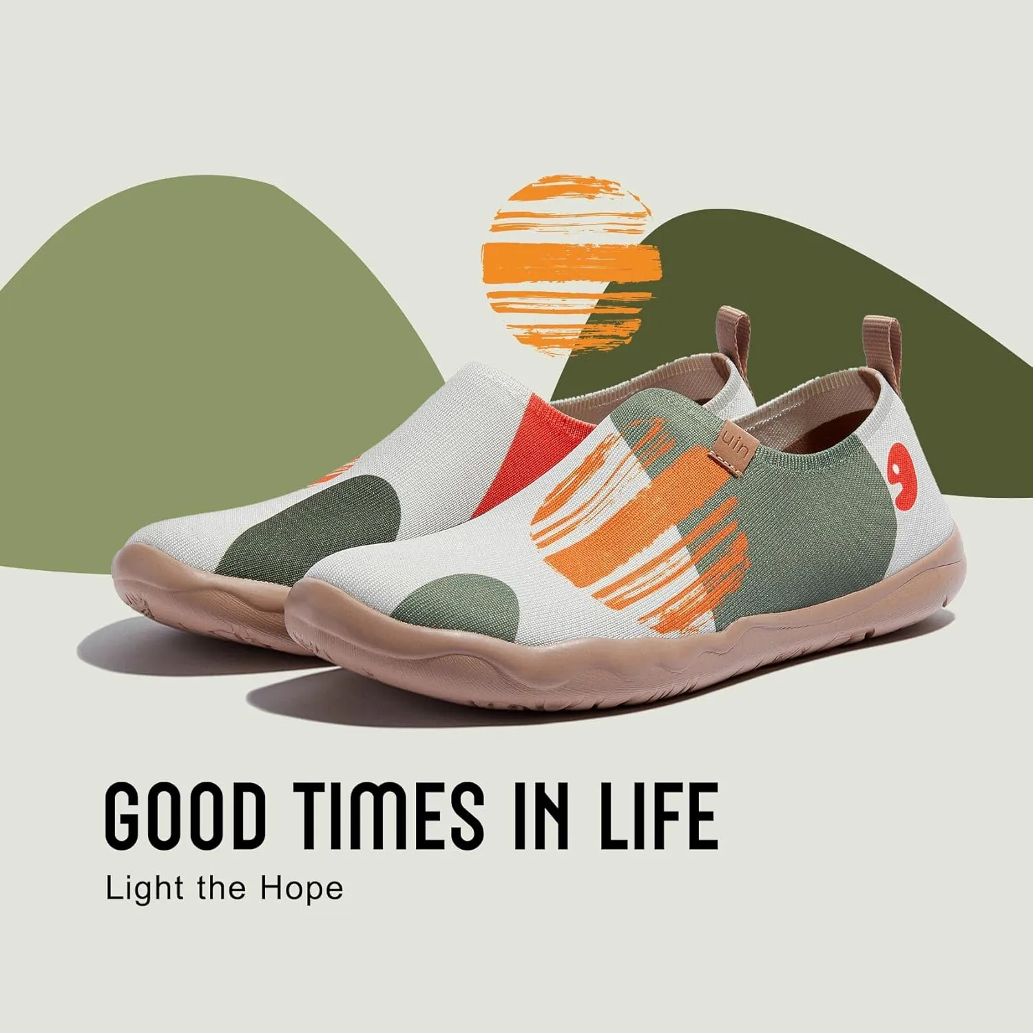 UIN Men's Loafers Painted Travel Shoes Slip On Walking Casual Lightweight Comfort Fashion Sneaker ToledoⅠColor & Geometry