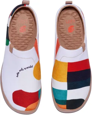 UIN Men's Loafers Painted Travel Shoes Slip On Walking Casual Lightweight Comfort Fashion Sneaker ToledoⅠColor & Geometry
