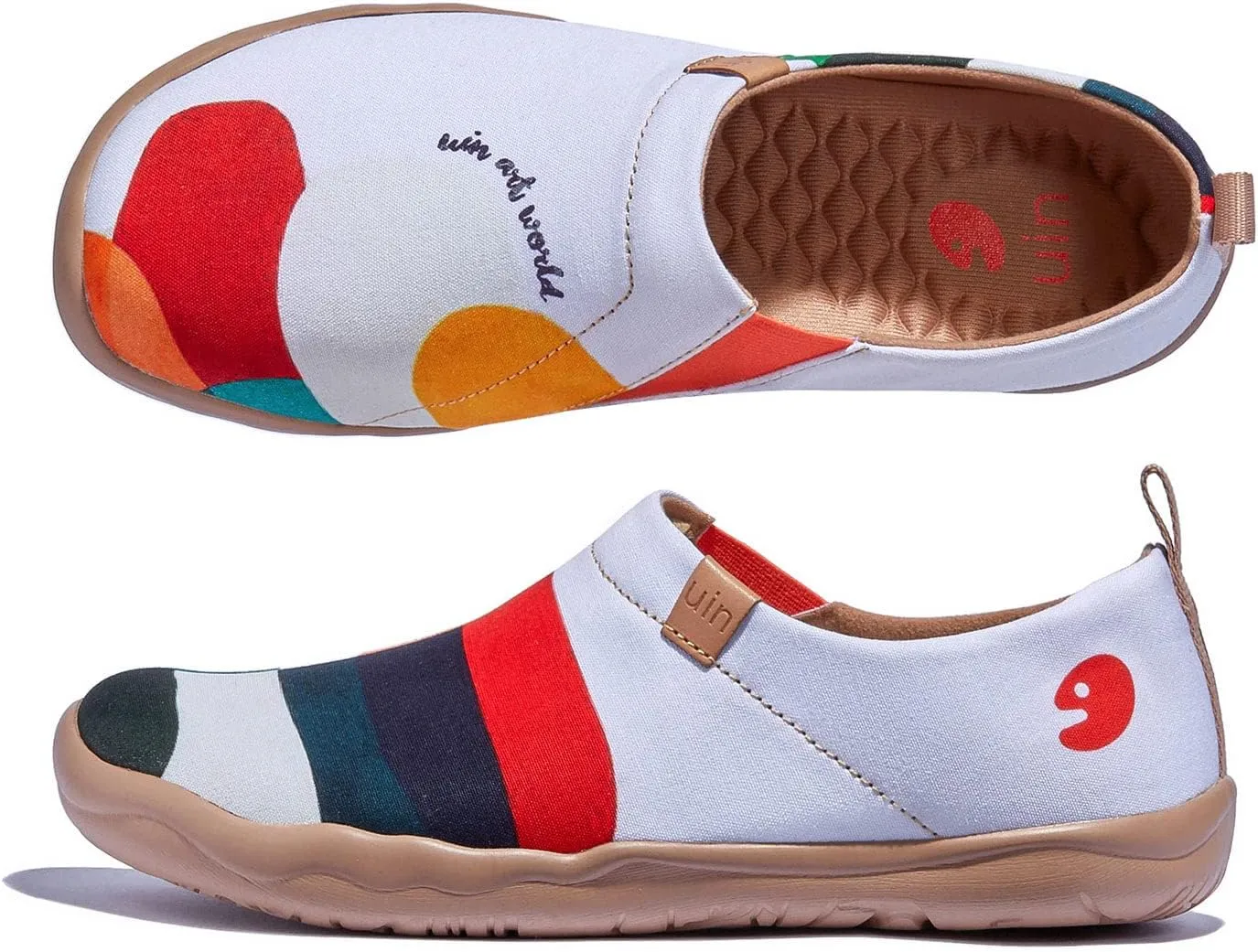 UIN Men's Loafers Painted Travel Shoes Slip On Walking Casual Lightweight Comfort Fashion Sneaker ToledoⅠColor & Geometry