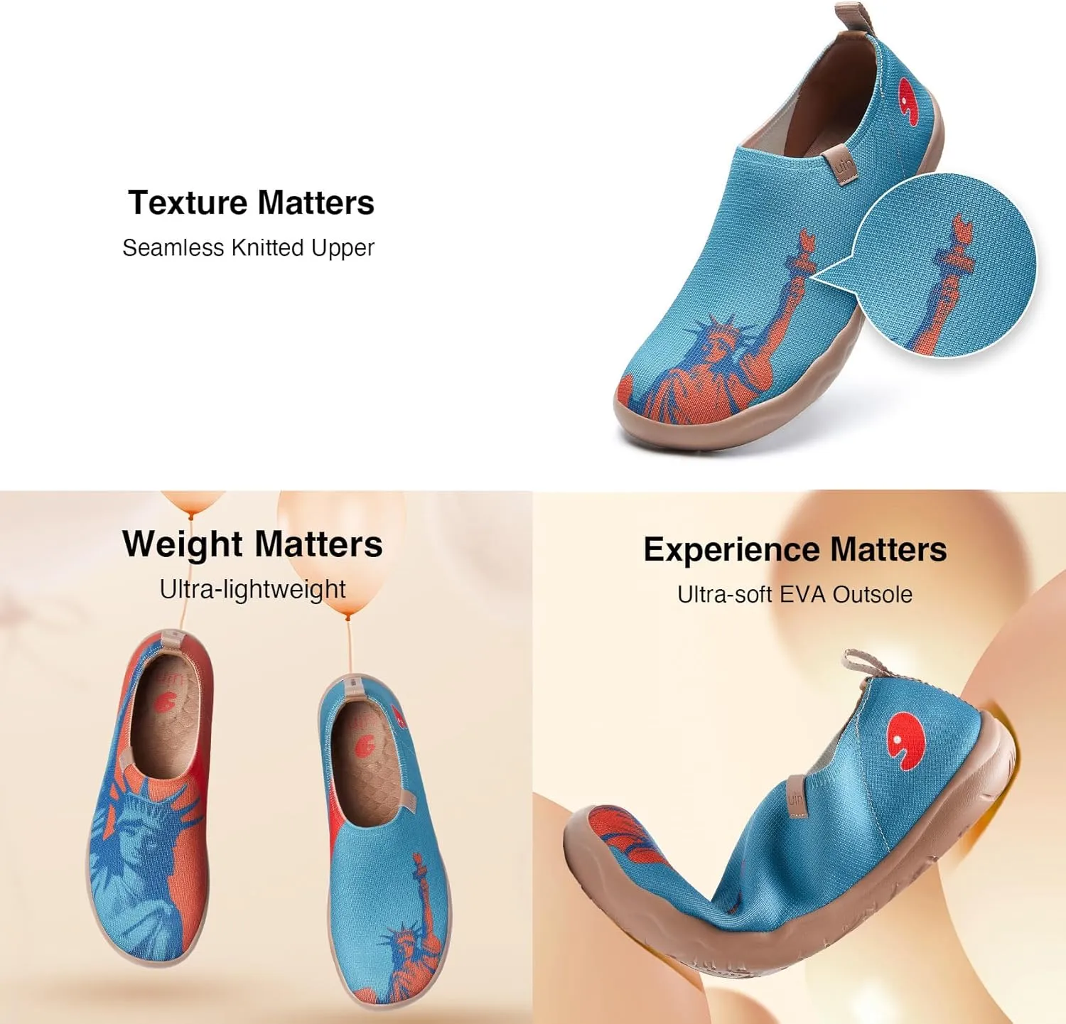 UIN Men's Loafers Painted Travel Shoes Slip Walking Shoes Casual Lightweight Comfort Fashion Sneaker Toledo Ⅰ Destination
