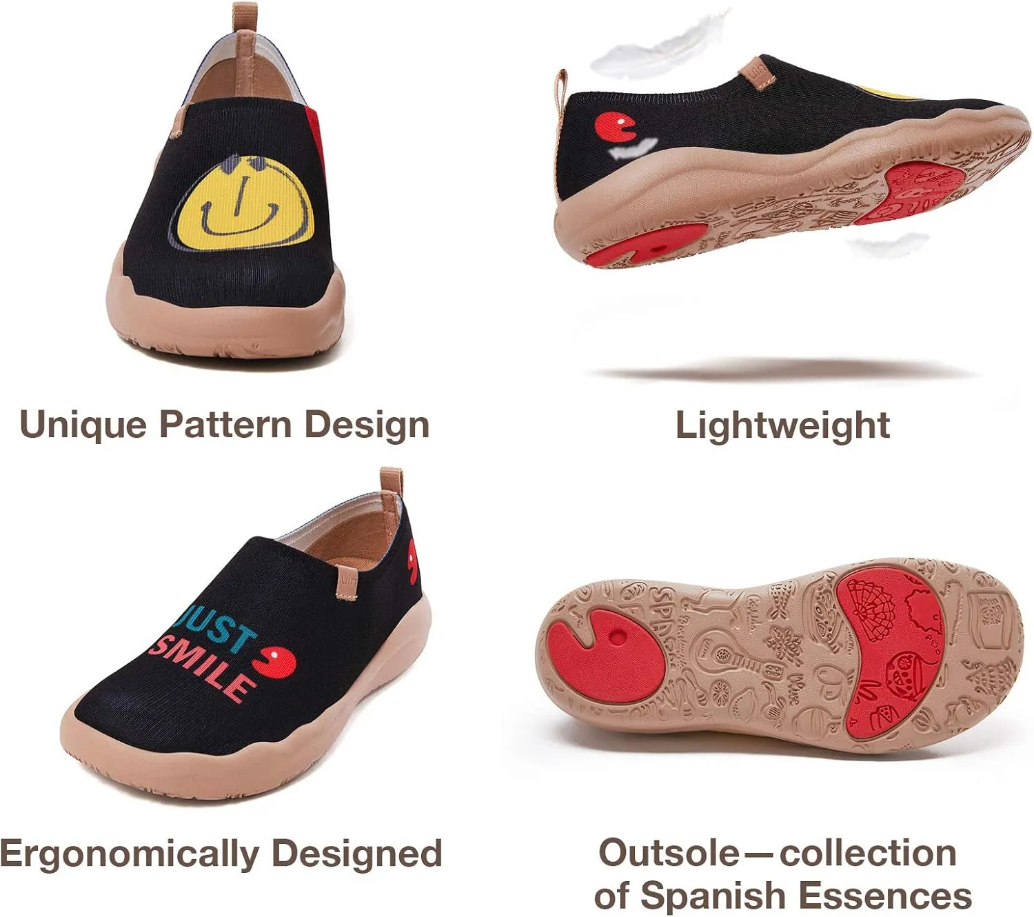 UIN Men's Loafers Travel Shoes Slip On Knitted Walking Shoes Casual Lightweight Comfort Fashion Sneaker Love Confession Toledo Ⅱ