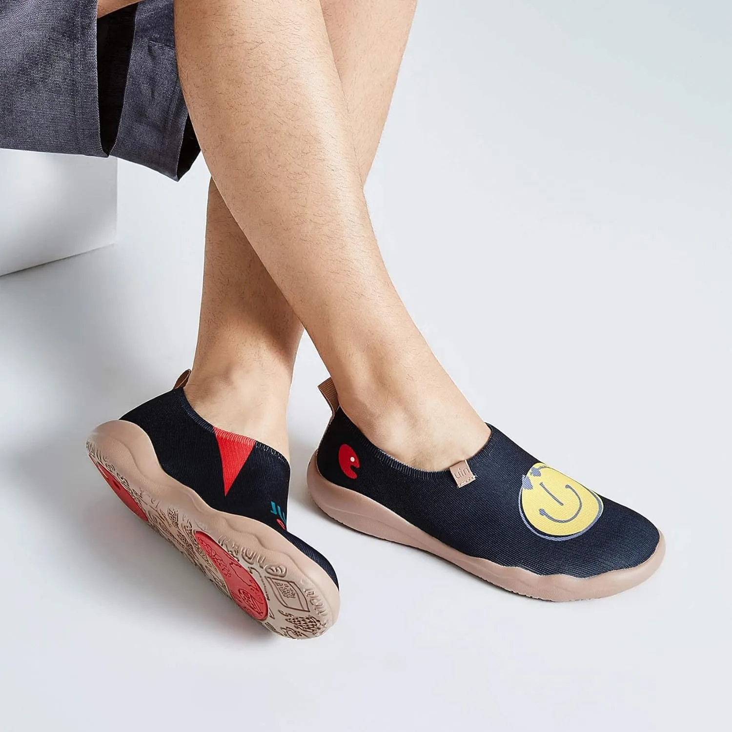 UIN Men's Loafers Travel Shoes Slip On Knitted Walking Shoes Casual Lightweight Comfort Fashion Sneaker Love Confession Toledo Ⅱ