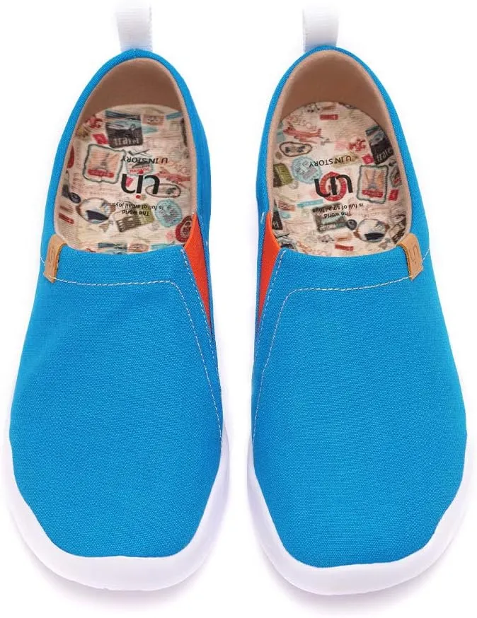 UIN Men's Walking Travel Shoes Slip On Canvas Casual Loafers Lightweight Comfort Art Painted Fashion Sneaker Toledo Navy Blue (10)
