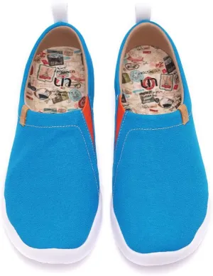 UIN Men's Walking Travel Shoes Slip On Canvas Casual Loafers Lightweight Comfort Art Painted Fashion Sneaker Toledo Navy Blue (10)
