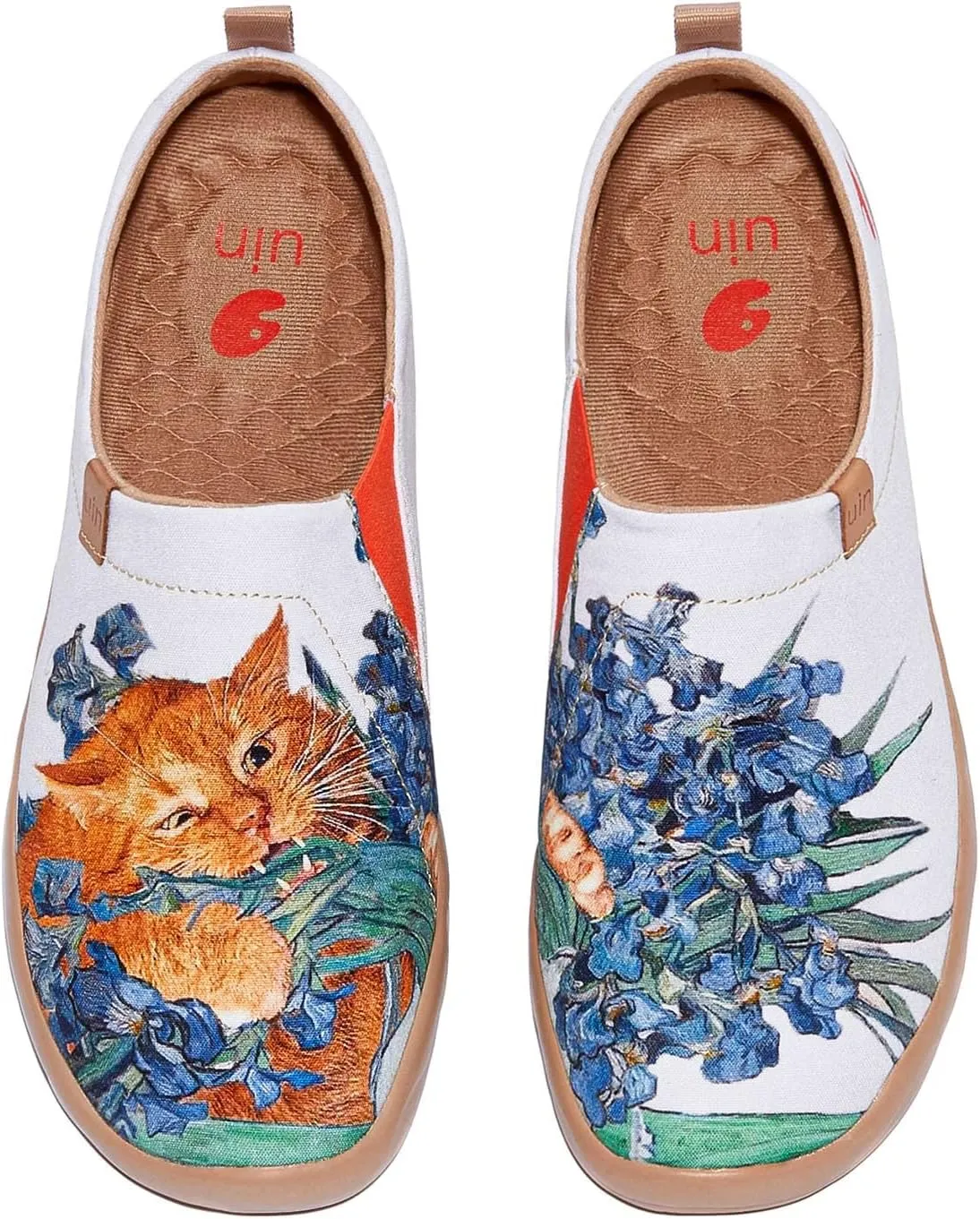 UIN Women's Art Travel Shoes Slip On Casual Loafers Lightweight Comfort Fashion Sneaker Fat Cat Art Toledo Ⅰ Love Irises' Smell (7)