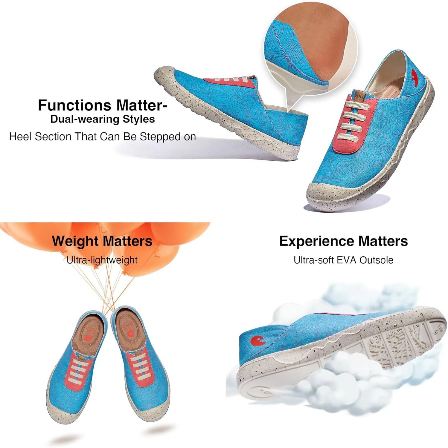 UIN Women's Fashion Sneakers Lightweight Walking Casual Slip Ons Loafers Comfortable Art Painted Travel Shoes Cadiz