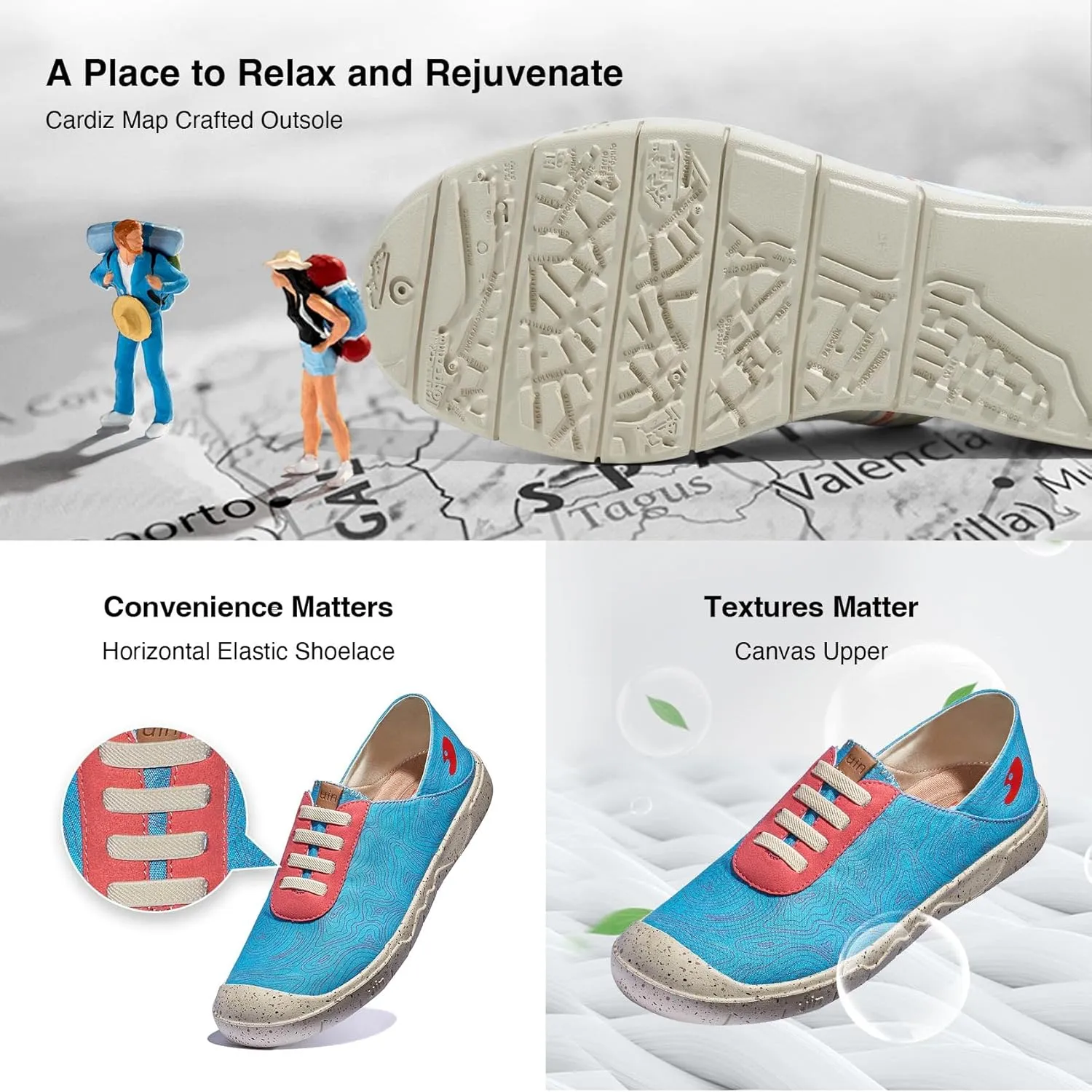 UIN Women's Fashion Sneakers Lightweight Walking Casual Slip Ons Loafers Comfortable Art Painted Travel Shoes Cadiz