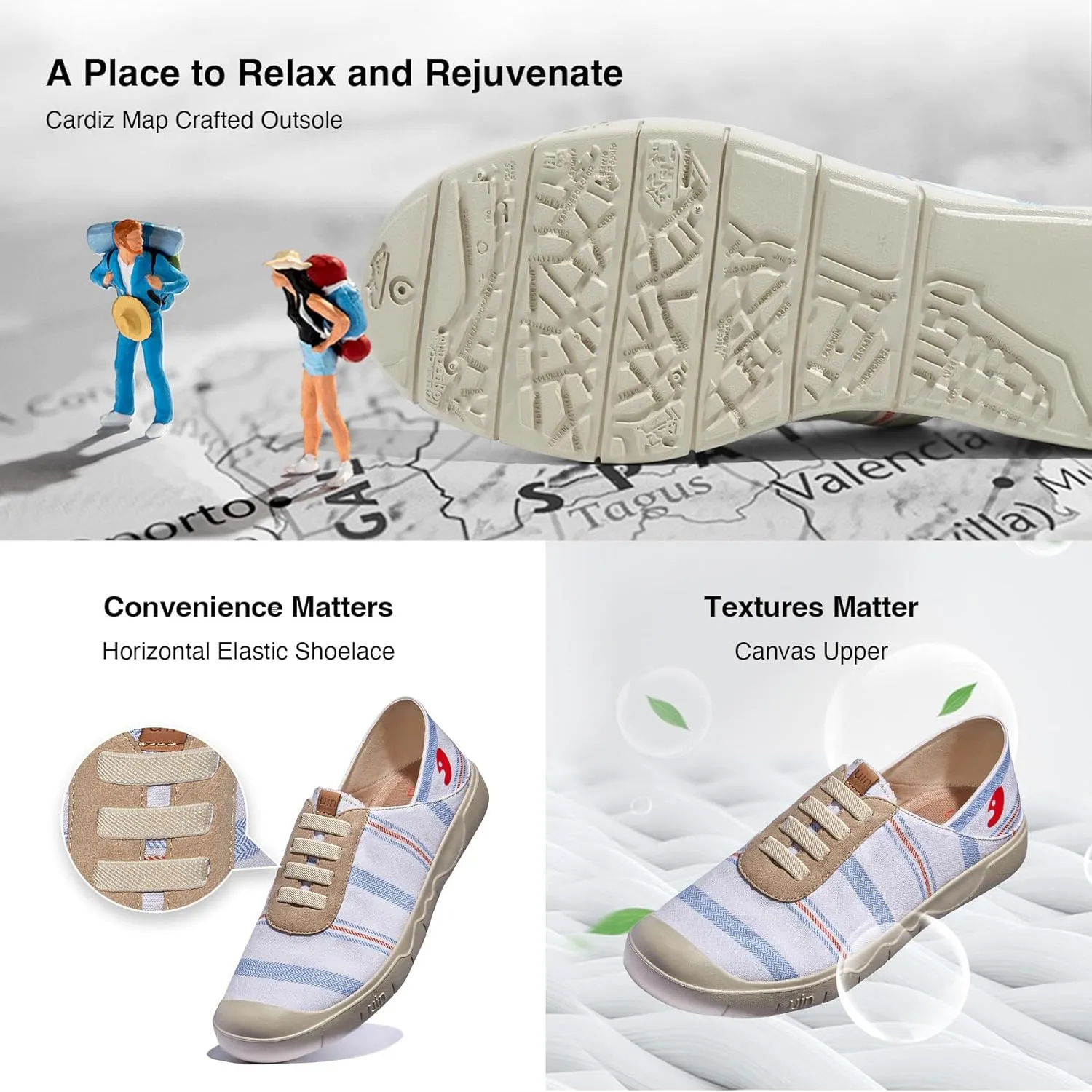 UIN Women's Fashion Sneakers Lightweight Walking Casual Slip Ons Loafers Comfortable Art Painted Travel Shoes Cadiz