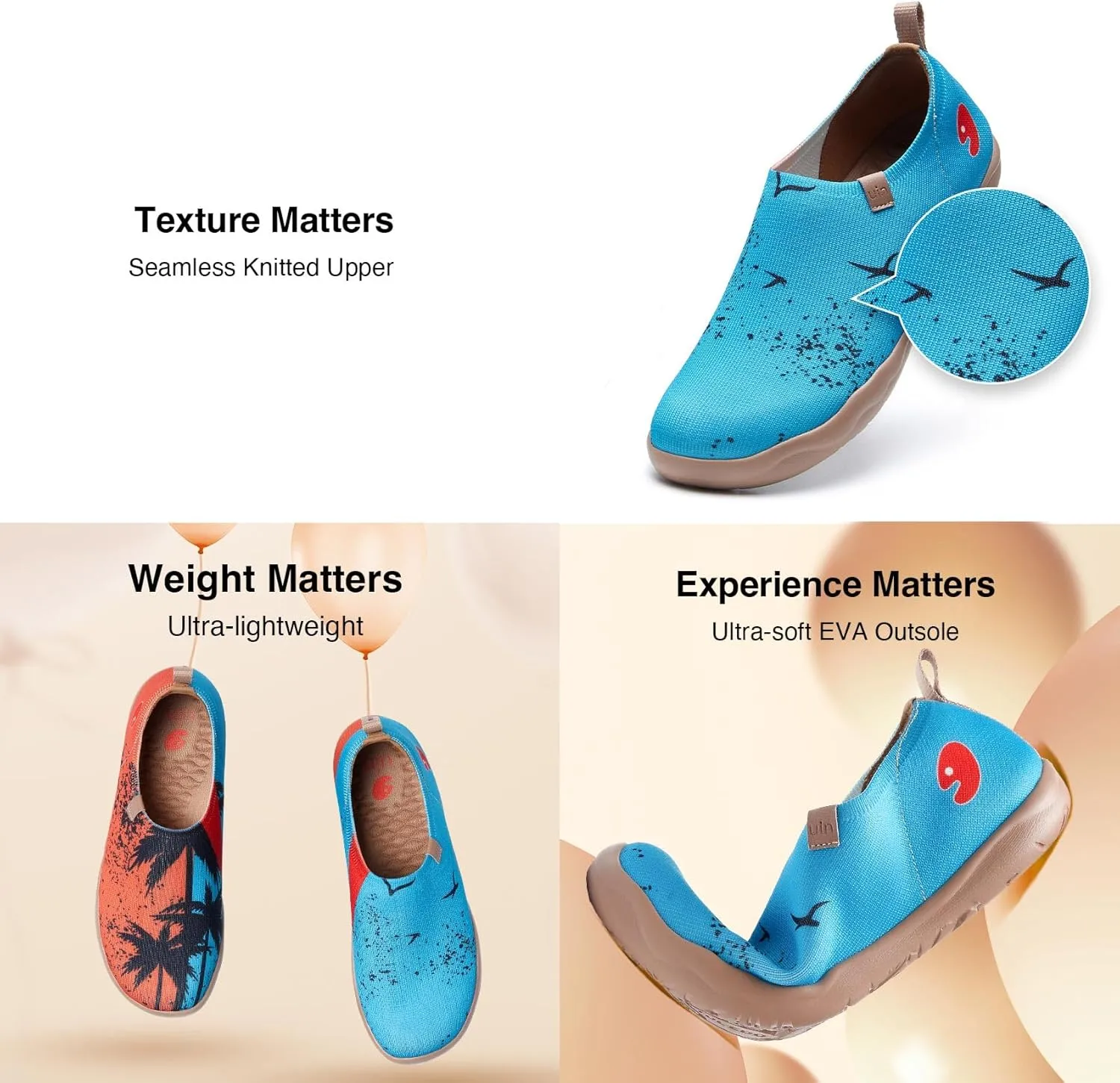 UIN Women's Knit Slip On Loafers Comfort Lightweight Fashion Sneaker Art Painted Travel Shoes Toledo Ⅰ