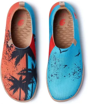 UIN Women's Knit Slip On Loafers Comfort Lightweight Fashion Sneaker Art Painted Travel Shoes Toledo Ⅰ