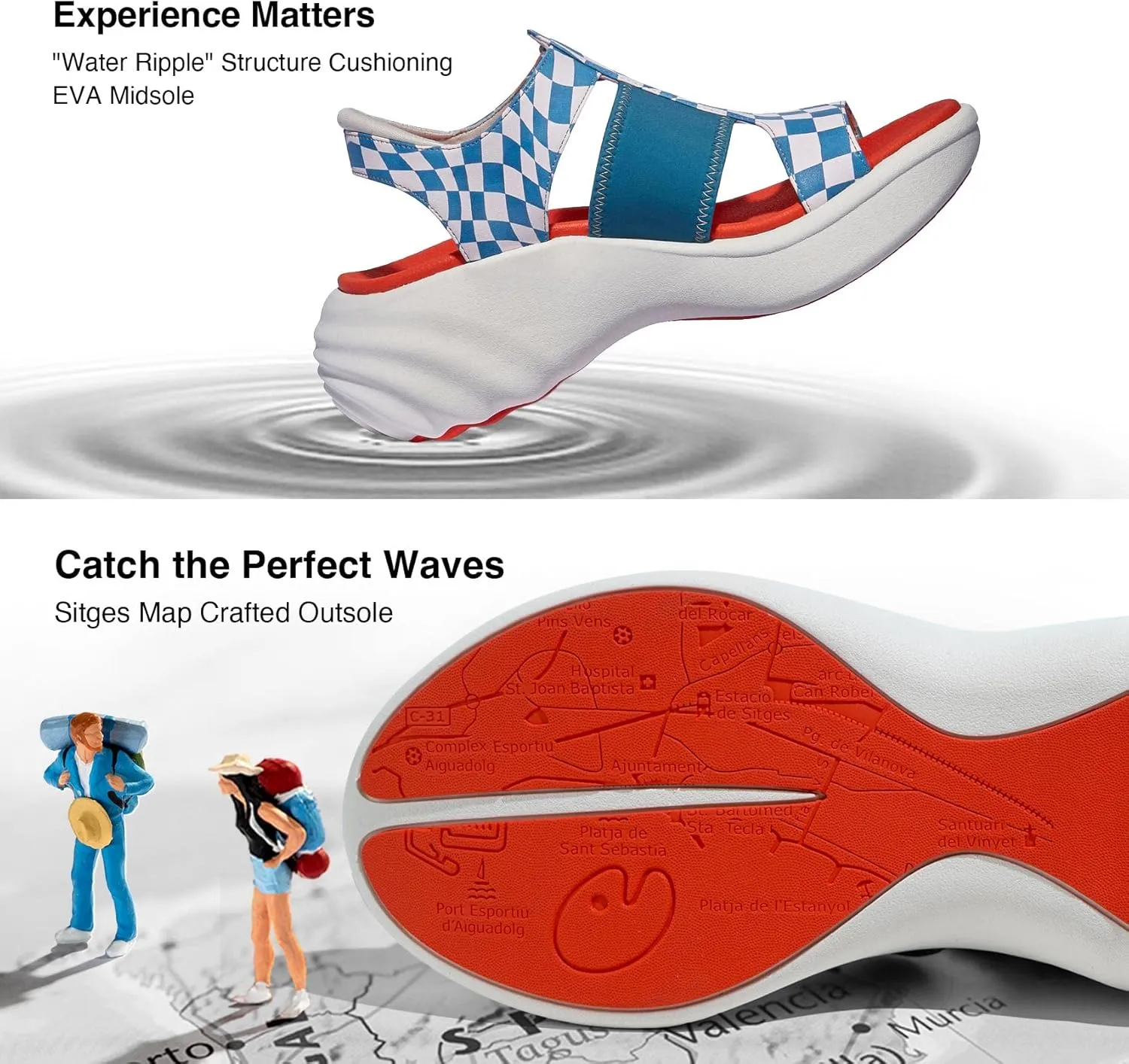 UIN Women's Summer Chunky Platform Wedges Sandals Comfortable Art Travel Shoes Sitges Ⅰ