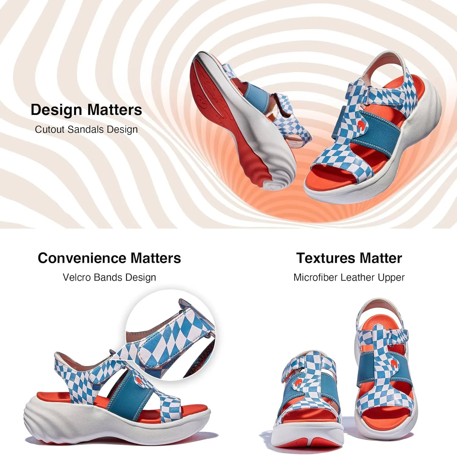 UIN Women's Summer Chunky Platform Wedges Sandals Comfortable Art Travel Shoes Sitges Ⅰ