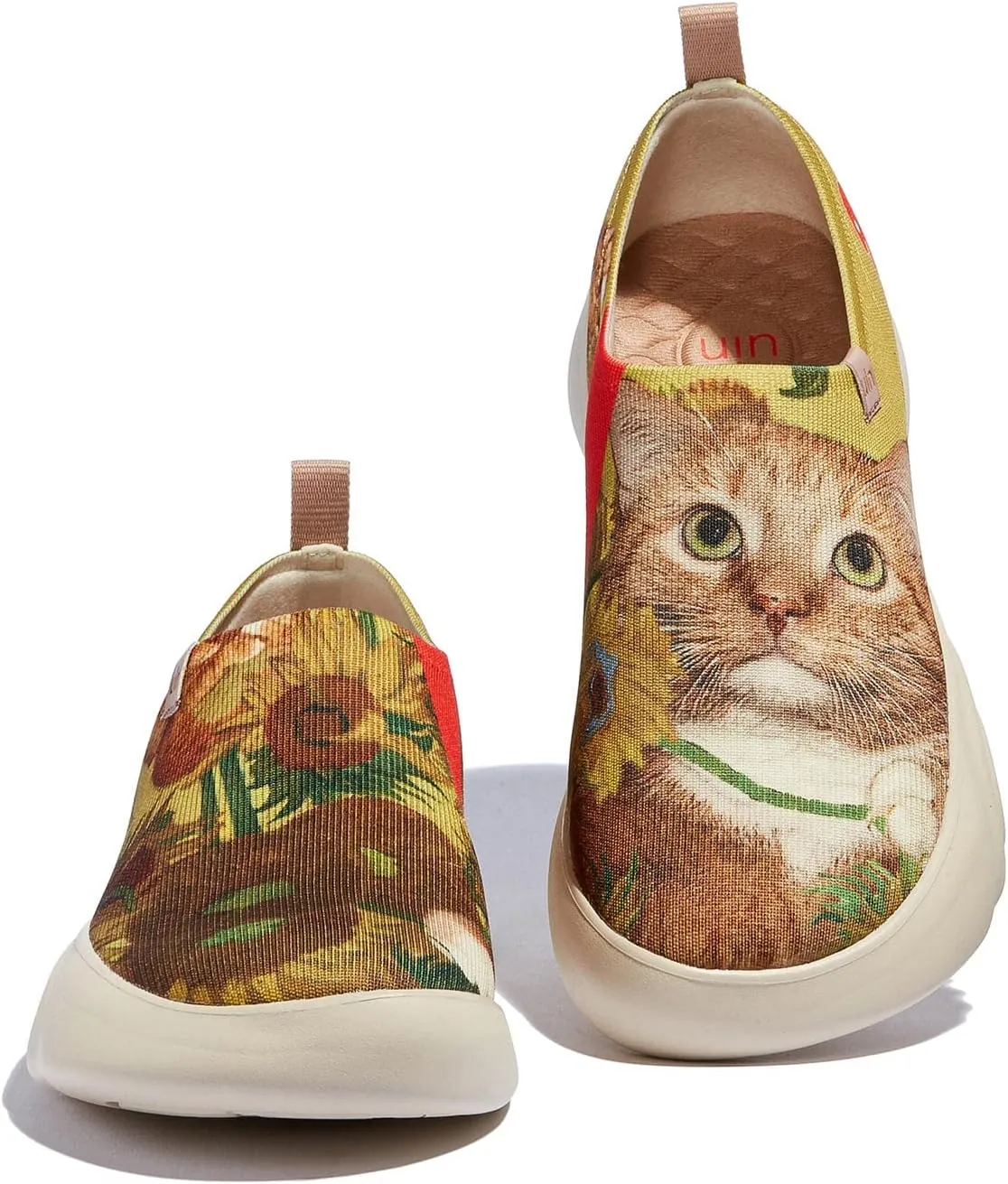 UIN x FatCatArt Collaboration Slip Ons Casual Loafers Lightweight Comfortable Sneakers Art Travel Shoes