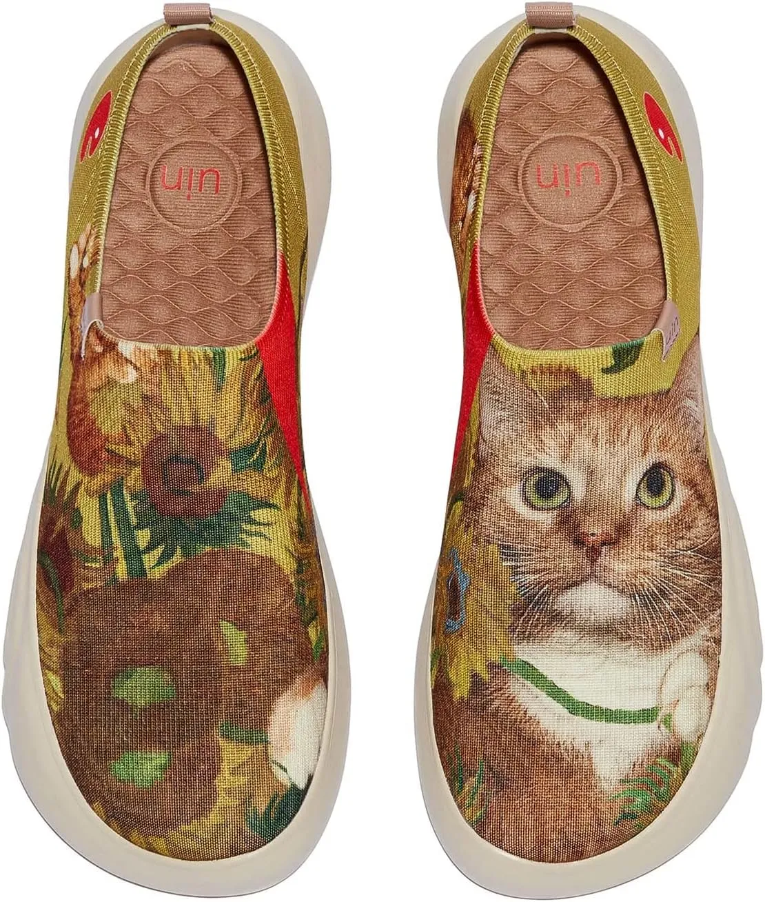 UIN x FatCatArt Collaboration Slip Ons Casual Loafers Lightweight Comfortable Sneakers Art Travel Shoes