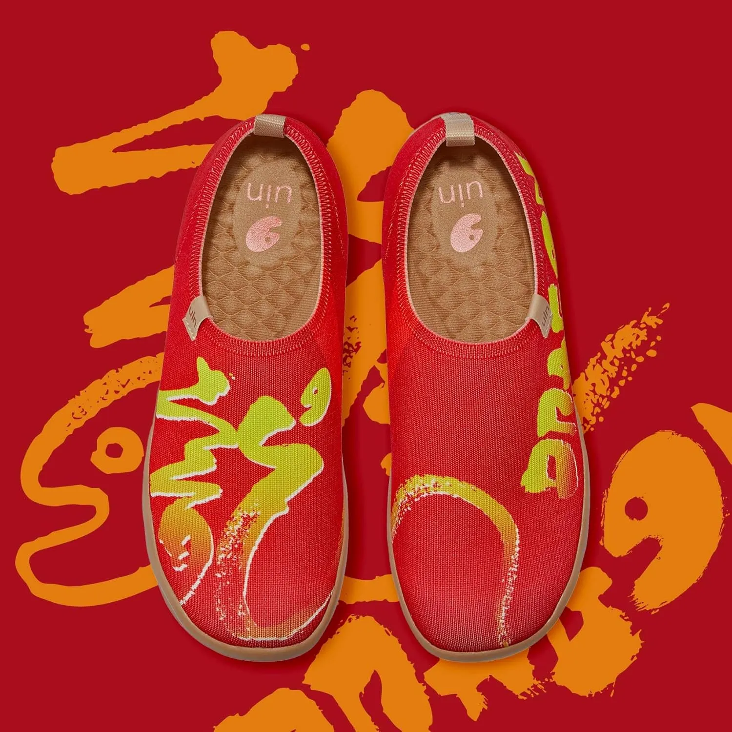 UIN Year of The Dragon Women's Travel Walking Shoes Slip On Casual Loafers 2024 Chinese Lunar New Year