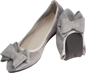 Unifizz Women’s Foldable Ballet Flats Casual Pointed Toe Comfort Soft Suede Slip On Dress Shoes Nude Flats Roll Up Shoes