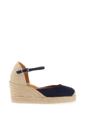 Unisa Caceres Suede Espadrille Wedge Shoes, Ocean