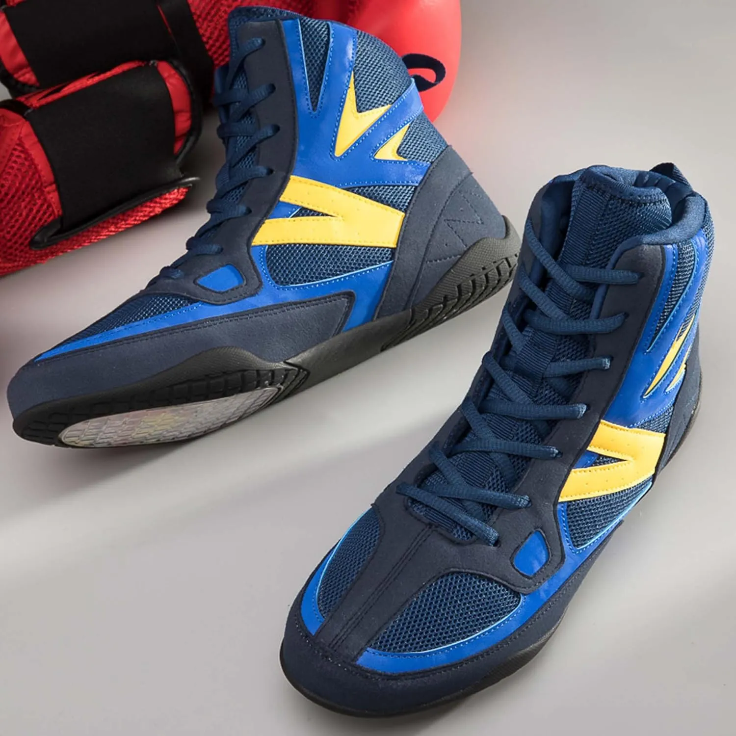 Usoway Men's Professional Boxing Shoes Non-Slip Wrestling Shoes Women's Lightweight Boxing Wrestling Training Shoes Adult Fitness Sports Shoes Fighting Weightlifting Multifunctional Shoes