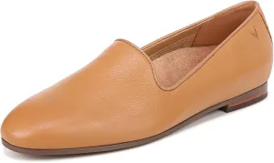Vionic Women’s North Willa Comfort Flats- Supportive Slip-On Walking Flats with Arch Support Camel Brown Leather 7 Wide