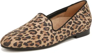 Vionic Womens North Willa Comfort Flats- Supportive Walking Shoes for Heel Pain, Plantar Fasciitis with an Arch Support Brown Leopard Leather 7 Medium