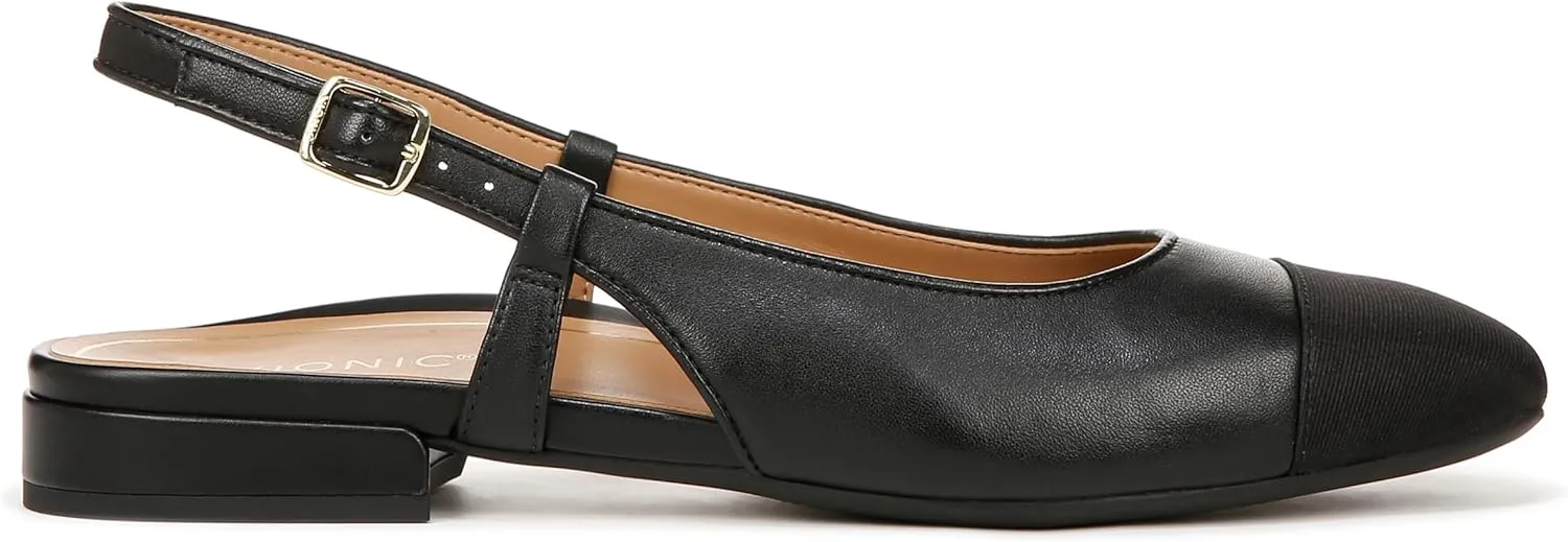 Vionic Women’s Orchid Petaluma Comfort Flats- Supportive Lightweight Slingback Flats with Arch Support Insole That Helps Correct Pronation and Alleviate Heel Pain Caused by Plantar Fasciitis, 5-12