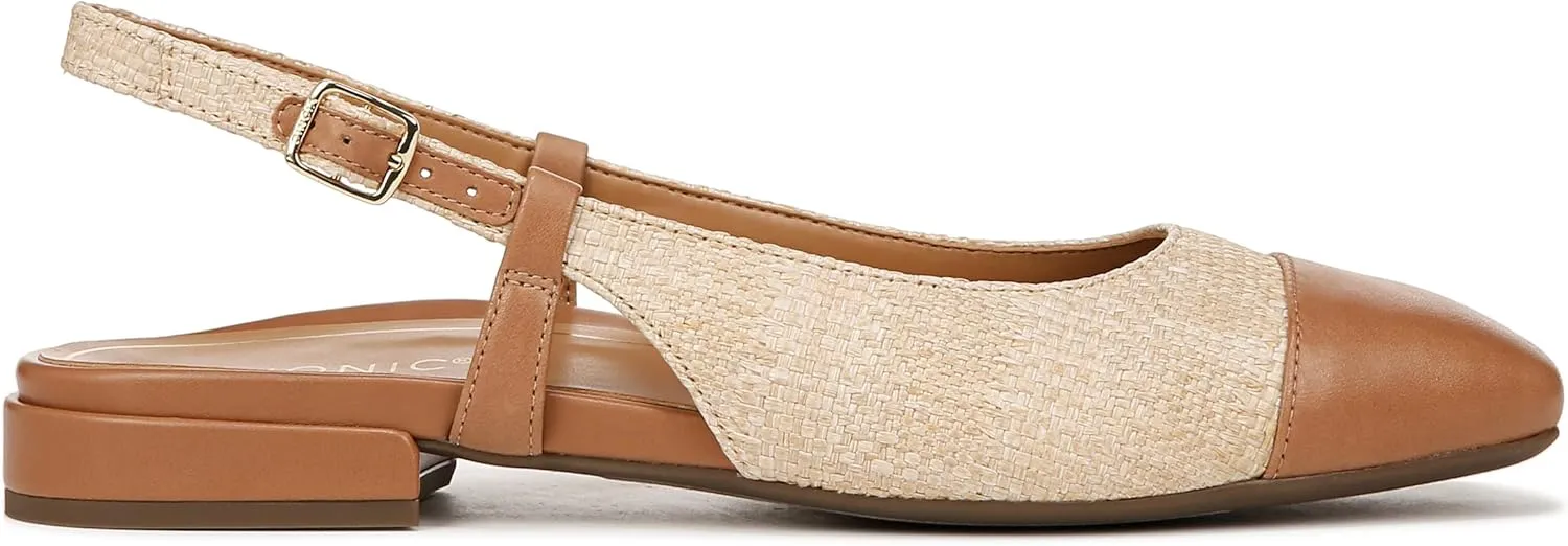 Vionic Women’s Orchid Petaluma Comfort Flats- Supportive Lightweight Slingback Flats with Arch Support Insole That Helps Correct Pronation and Alleviate Heel Pain Caused by Plantar Fasciitis, 5-12