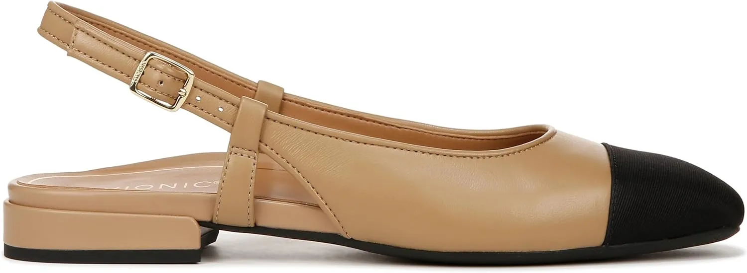 Vionic Women’s Orchid Petaluma Comfort Flats- Supportive Lightweight Slingback Flats with Arch Support Insole That Helps Correct Pronation and Alleviate Heel Pain Caused by Plantar Fasciitis, 5-12