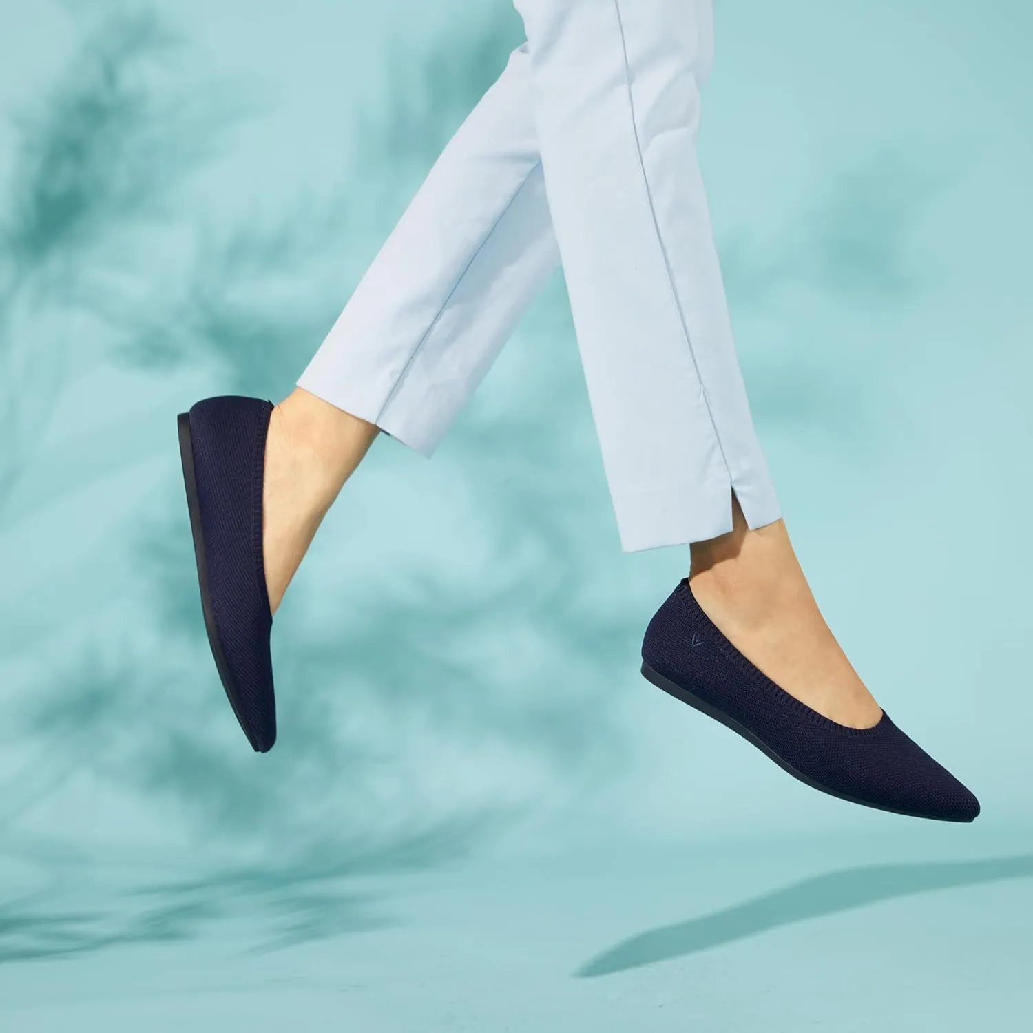 VIVAIA Aria 5 Classic Women's Flats Slip on Pointed-Toe Flats Shoes with Arch Support Counter Padding Washable Ballet Shoes for Work