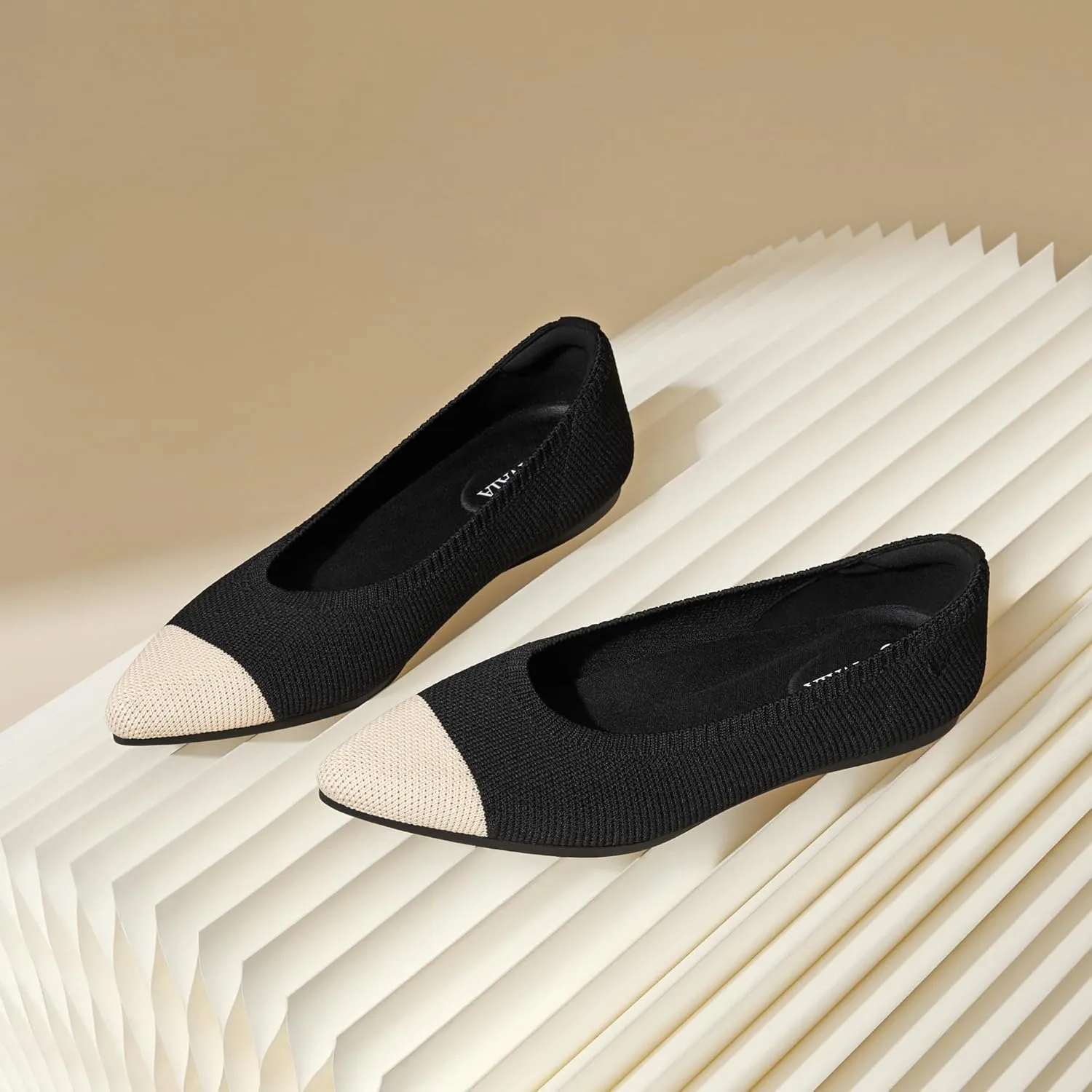 VIVAIA Aria 5 Classic Women's Flats Slip on Pointed-Toe Flats Shoes with Arch Support Counter Padding Washable Ballet Shoes for Work