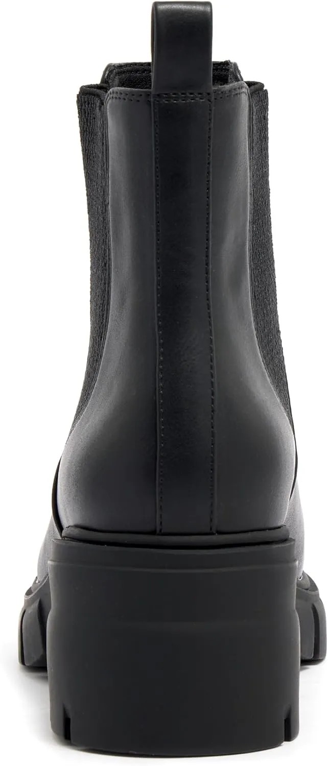 vodvob Women's Chelsea Boots Elastic Fashion Platform Ankle Booties Chunky Block Heel Boots