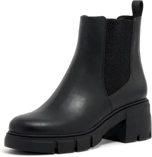 vodvob Women's Chelsea Boots Elastic Fashion Platform Ankle Booties Chunky Block Heel Boots