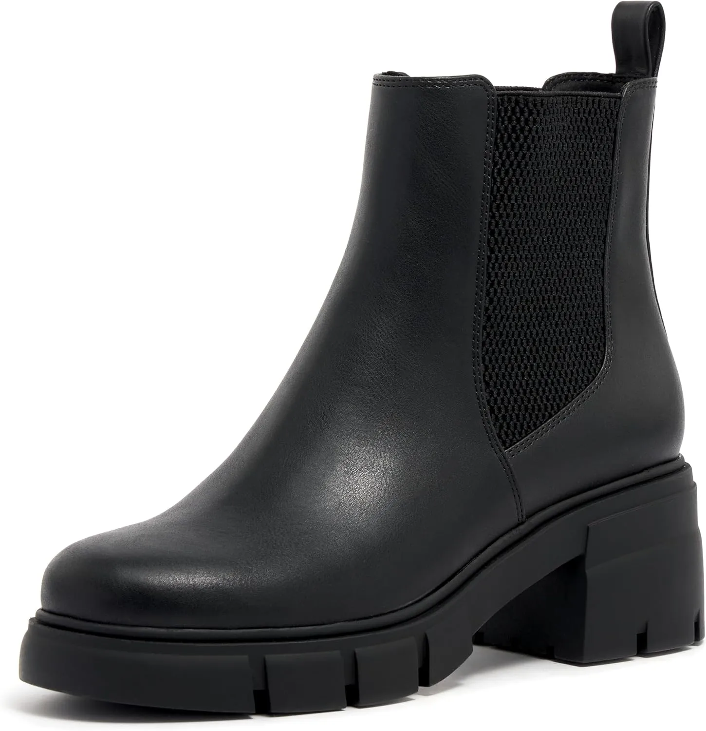 vodvob Women's Chelsea Boots Elastic Fashion Platform Ankle Booties Chunky Block Heel Boots