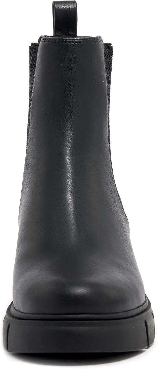 vodvob Women's Chelsea Boots Elastic Fashion Platform Ankle Booties Chunky Block Heel Boots